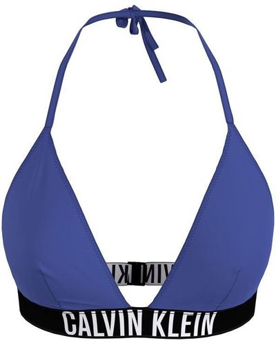 Calvin Klein Triangle Bikini Top - Blue
