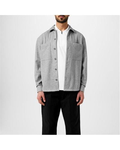 Calvin Klein Wool Blend Overshirt - Grey