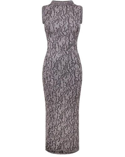 Acne Studios Maxi Mesh Sequin Dress - Grey