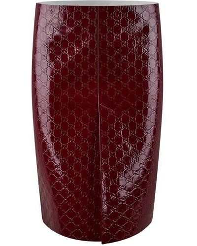 Gucci gg Embossed Mid-length Skirt - Red