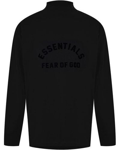 Fear of God ESSENTIALS Logo-print Drop-shoulder T-shirt - Black