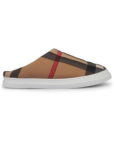 Burberry Homie Check Slippers - Brown