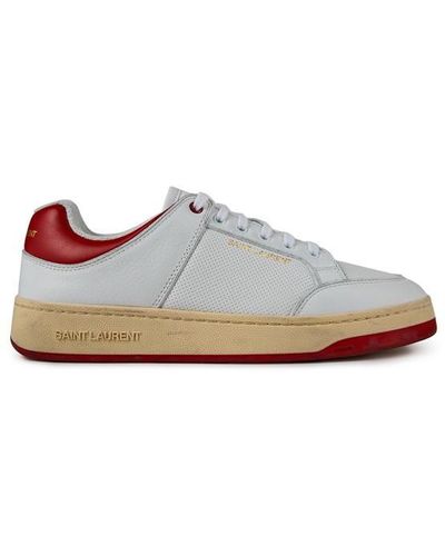 Saint Laurent Sl/61 Trainers In Grained Leather - White