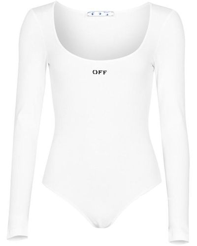Off-White c/o Virgil Abloh Rib Logo Bodysuit - White