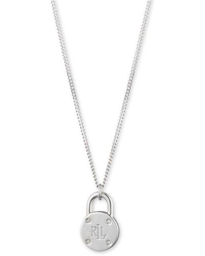 Ralph Lauren Padlock Pendant Necklace - Metallic
