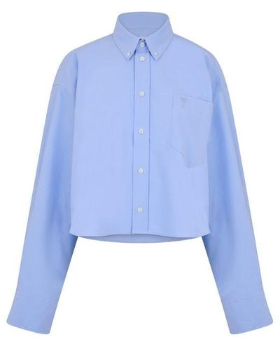 Ami Paris Crop Shirt Ld42 - Blue