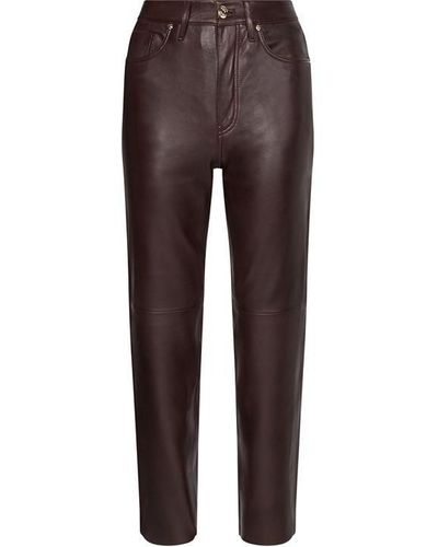 Tommy Hilfiger Leather Classic Straight Pant - Brown