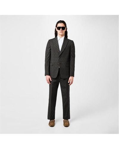 Gucci Horsebit Striped Formal Suit - Black
