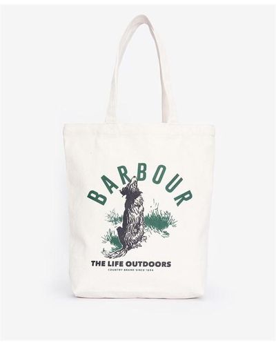 Barbour Canvas Tote Bag - White