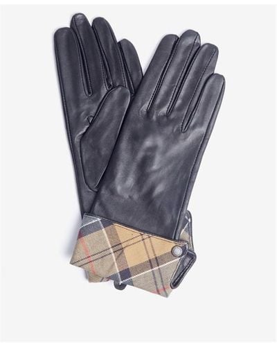 Barbour Lady Jane Leather Gloves - Blue