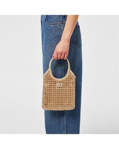 Miu Miu Crystal Satin Handbag - Natural