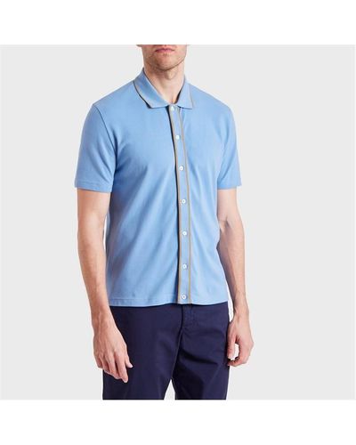 PS by Paul Smith Ps Placket Ss Shirt Sn43 - Blue