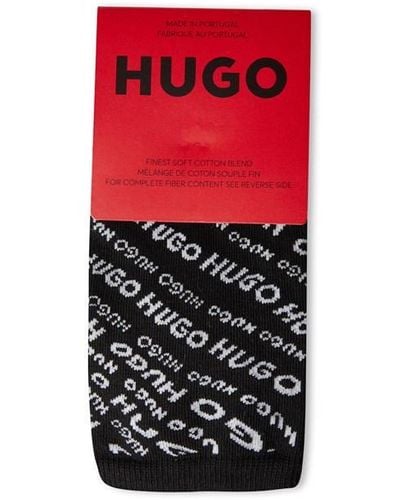 HUGO 2-pack Swirly Crew Socks - Red