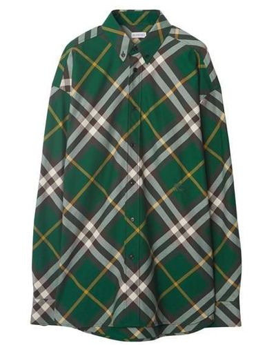 Burberry Burb Check Ls Shirt Sn42 - Green