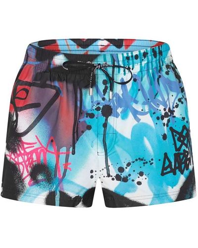 Dolce & Gabbana Graffiti Swim Shorts - Blue