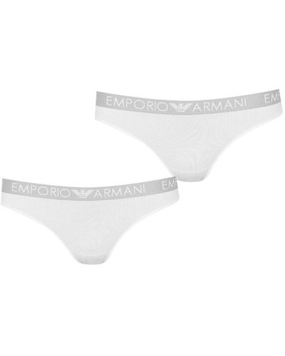 Emporio Armani 2 Pack Thong - White