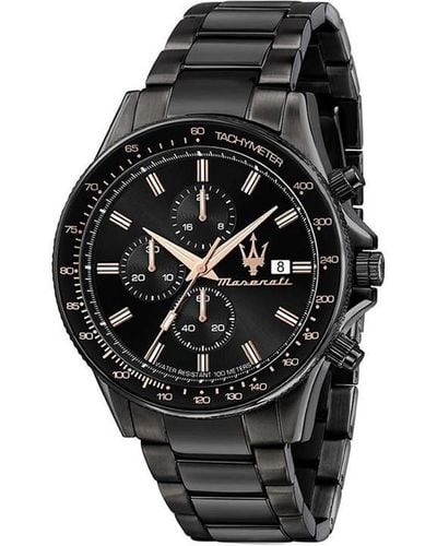 Maserati Stainless Steel Sports Analogue Quartz Watch - Black