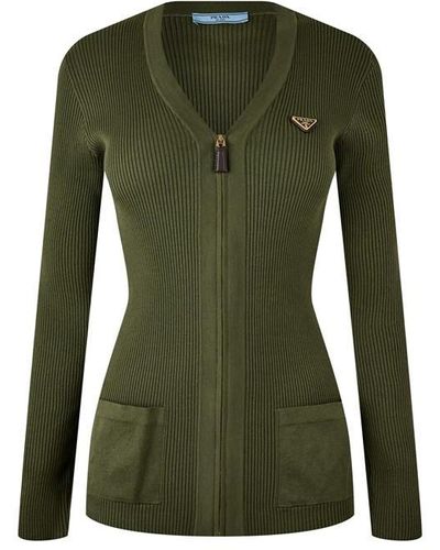 Prada Wool Cardigan Ld41 - Green