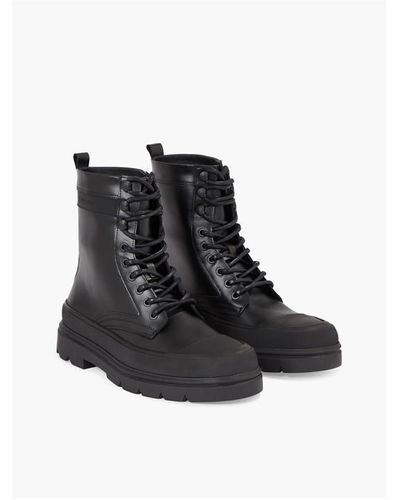 Calvin Klein Lace Up Boot High - Black