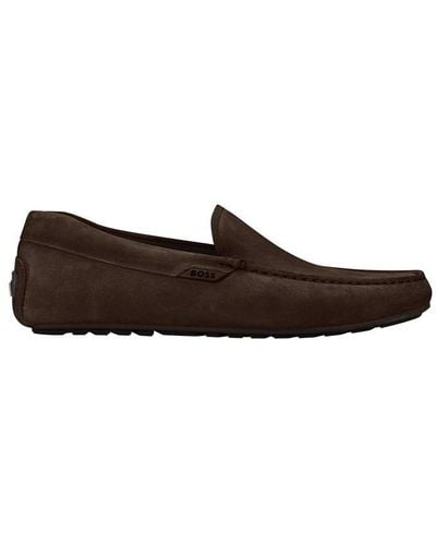 BOSS Suede Leather Moccasins - Brown