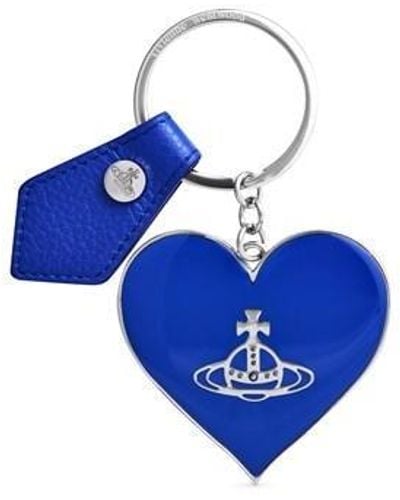 Vivienne Westwood Mirror Heart Orb Key Ring - Blue
