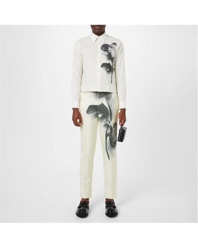 Alexander McQueen Graphic Print Long Sleeve Shirt - Grey