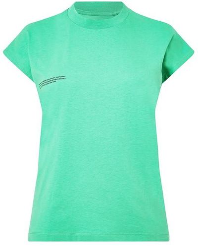 PANGAIA Organic Cotton Cropped Shoulder T-shirt With Pprmint Tm - Green