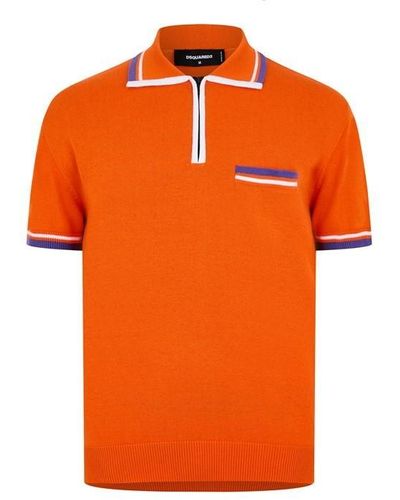 DSquared² Knit Polo Shirt - Orange