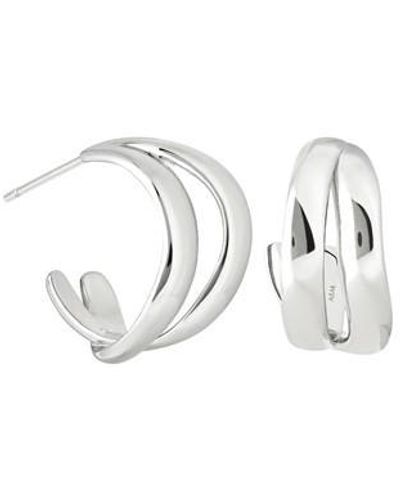 ASTRID AND MIYU Small Molten Duo Hoops - White
