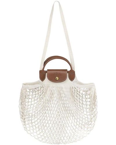 Longchamp Le Pliage Mesh Shopping Bag - White