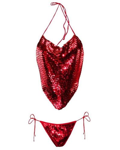 Oséree Sequined Bandana Bikini - Red