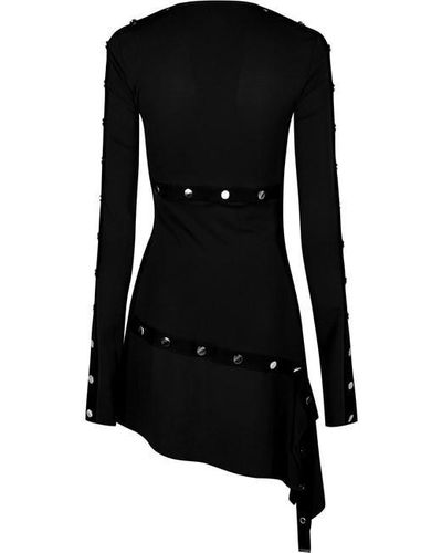The Attico Press Stud Mini Dress - Black
