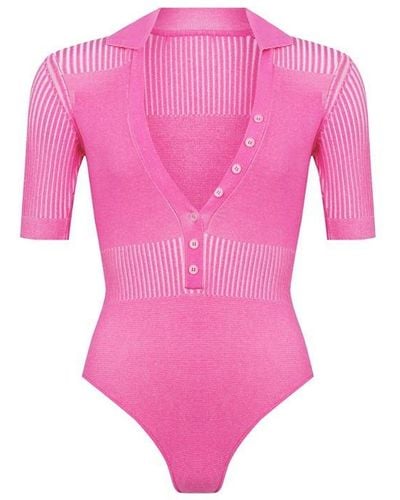 Jacquemus Le Body Yauco Polo Bodysuit - Pink