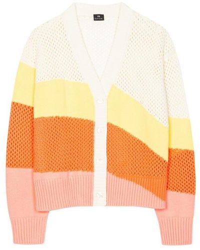 PS by Paul Smith Ps Stripe Cardie Ld42 - Yellow