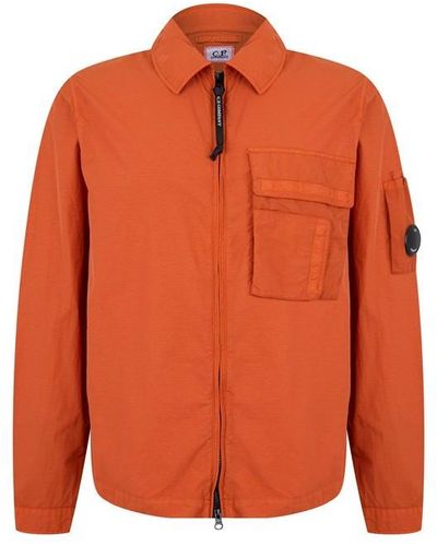 C.P. Company Cp Nylon Zip Shirt Sn99 - Orange