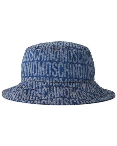 Moschino All-over Logo Denim Bucket Hat - Blue