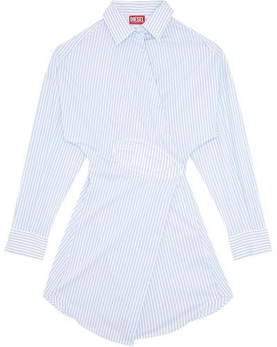 DIESEL Short Shirt Dress In Stretch Poplin - White