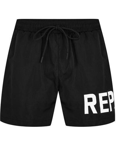 Represent Text Logo Swim Shorts - Black