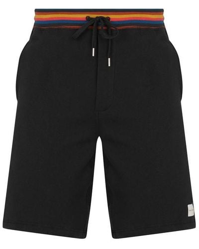 Paul Smith Stripe Fleece Shorts - Black