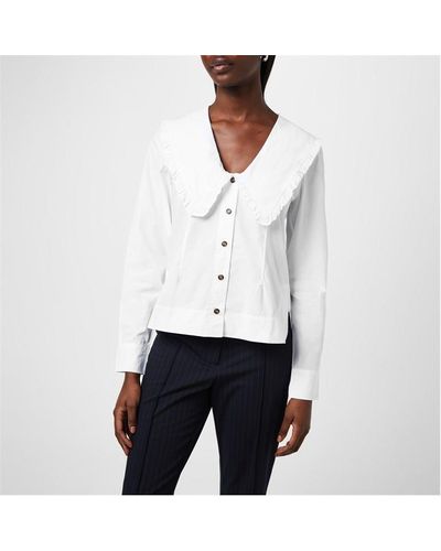 Ganni Relaxed Collar Shirt - White