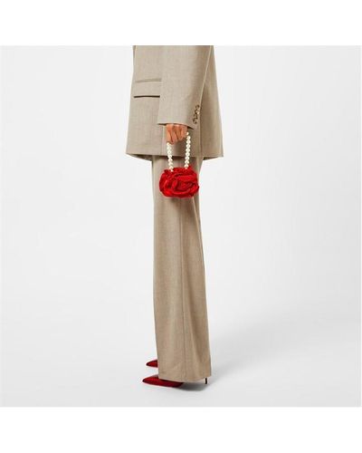 Magda Butrym Small Pearl Crochet Bag - Red