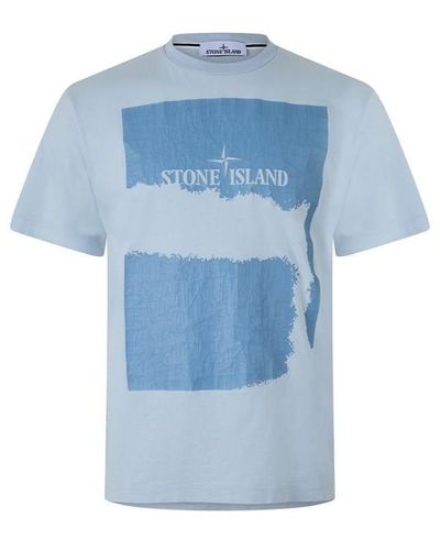 Stone Island Stone Scratchprnt Ts Sn42 - Blue