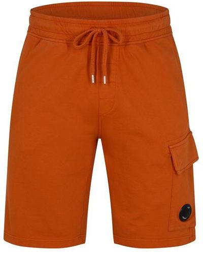 C.P. Company Micro Lens Fleece Shorts - Orange