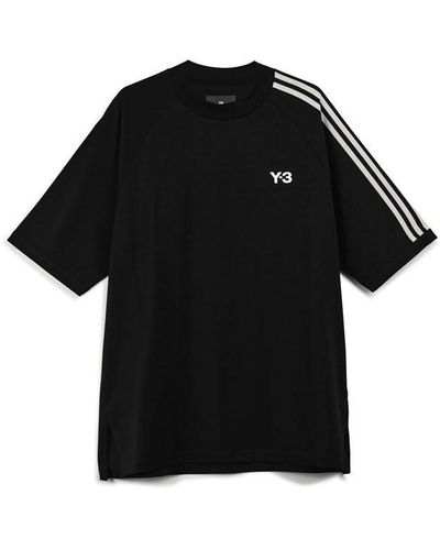 Y-3 3-stripes Short Sleeved T - Black