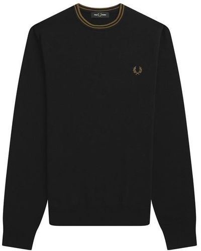 Fred Perry K9601 Classic Crew Neck Jumper - Black