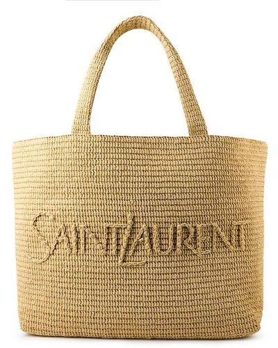 Saint Laurent Saint Raffia Shopper Ld42 - Metallic