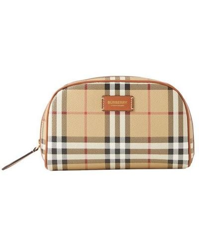 Burberry Check Pouch - Natural