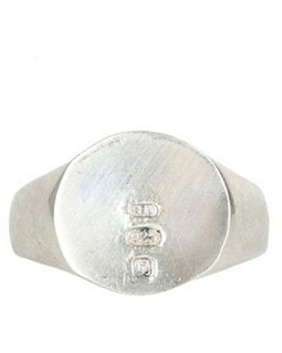 Serge Denimes Silver Min Hallmark Ring - White