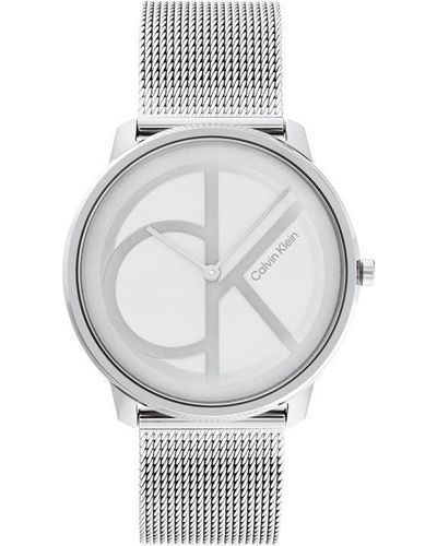 Calvin Klein Ladies Mesh Watch - Metallic