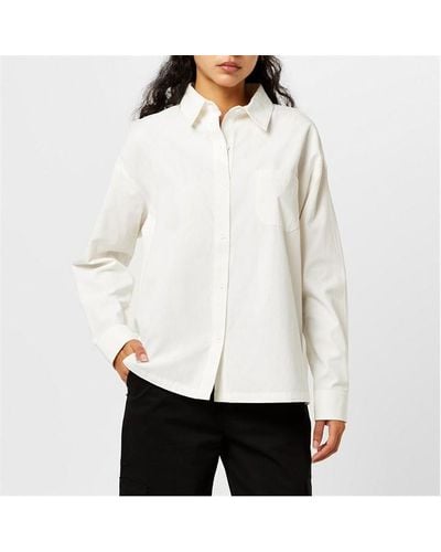 ADANOLA Oversized Cotton Shirt - Grey
